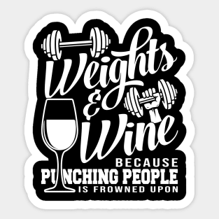 WEIGHTS AND WINE Sticker